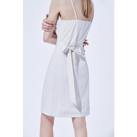 Pinstripe Wrap Dress - NWT - Picture 3 of 4